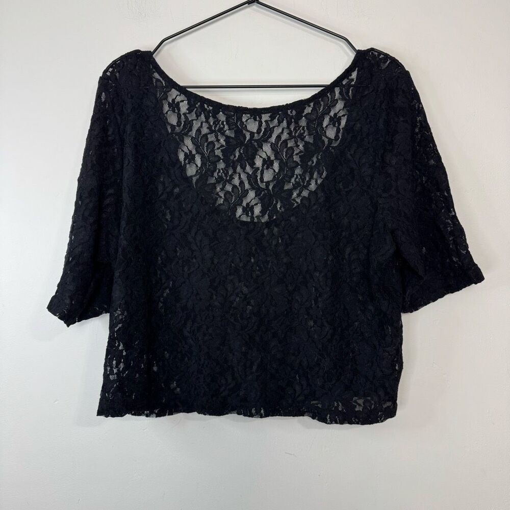 Anthropologie Lace Boat Neck Top XL - Picture 3 of 7